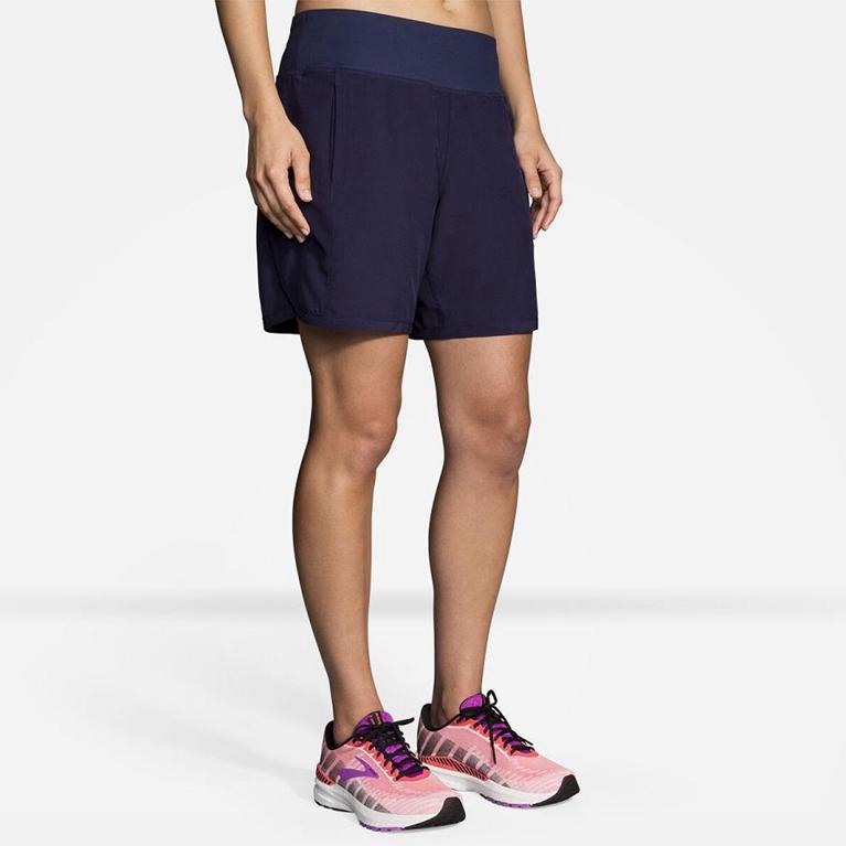 Brooks Women's Chaser 7 Running Shorts - Blue (LQEH95602)